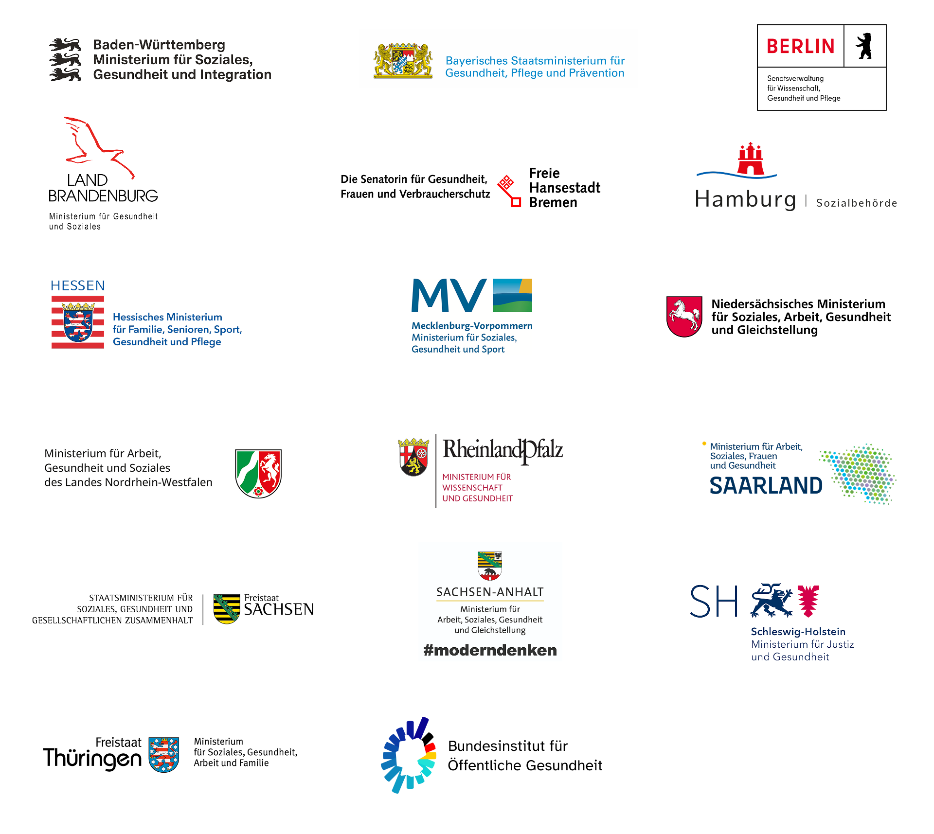 Die Logos der 16 Bundesländer.