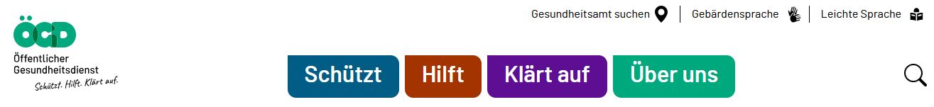 Der obere Seiten-Bereich auf einem großen Bild-Schirm.