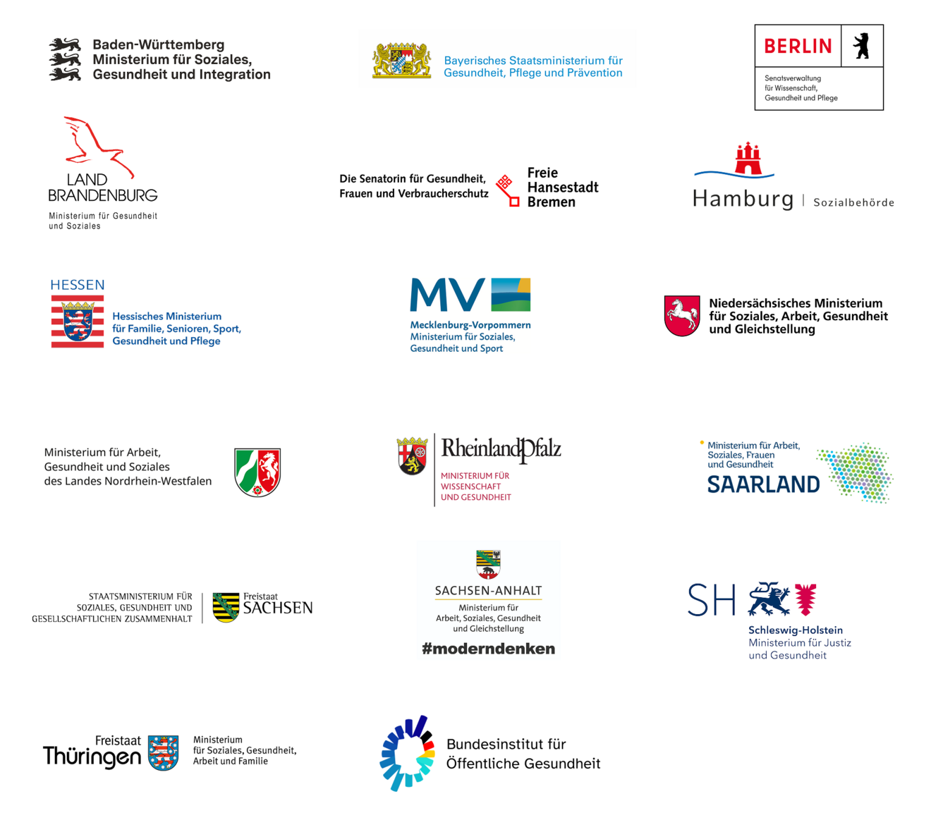 Die Logos der 16 Bundesländer.