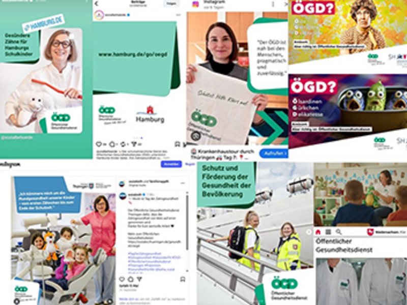 Büroangestellte in einem größeren Raum sprechen in kleinen Gruppen miteinander.