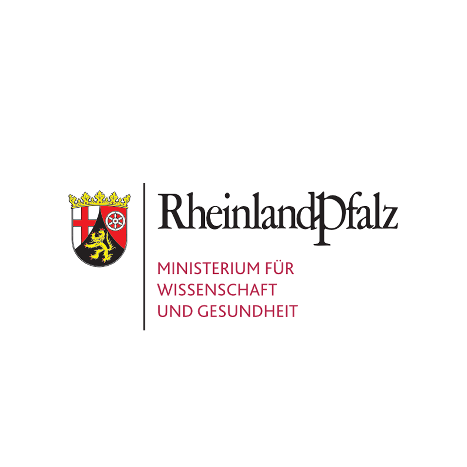 Wappen mit Aufschrift: RheinlandPfalz - Ministerium für Wissenschaft und Gesundheit